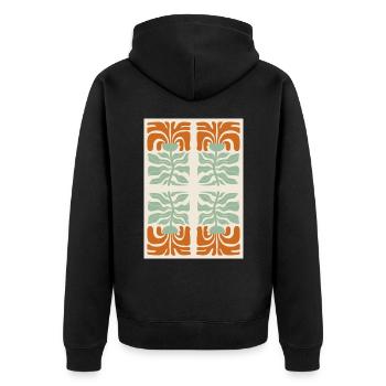 Art Nouveau, Arts & Crafts, Esthétique, Vintage-1900 - Veste à capuche bio Premium Unisexe - noir - Dos - Nico (187cm)