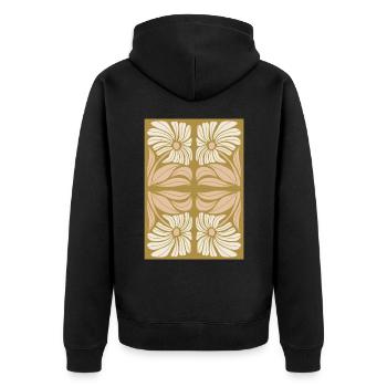 Art Nouveau, Arts & Crafts, Esthétique, Vintage-1900 - Veste à capuche bio Premium Unisexe - noir - Dos - Nico (187cm)