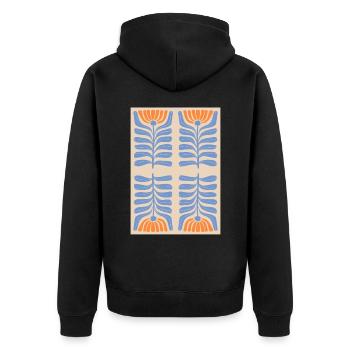 Art Nouveau, Arts & Crafts, Esthétique, Vintage-1900 - Veste à capuche bio Premium Unisexe - noir - Dos - Nico (187cm)