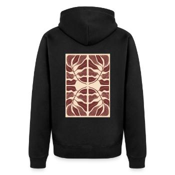 Art Nouveau, Arts & Crafts, Esthétique, Vintage-1900 - Veste à capuche bio Premium Unisexe - noir - Dos - Nico (187cm)