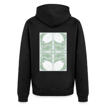 Art Nouveau, Arts & Crafts, Esthétique, Vintage-1900 - Veste à capuche bio Premium Unisexe - noir - Dos - Nico (187cm)