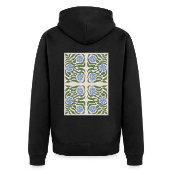 Art Nouveau, Arts & Crafts, Esthétique, Vintage-1900 - Veste à capuche bio Premium Unisexe - noir - Dos - Nico (187cm)