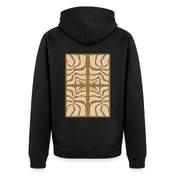 Art Nouveau, Arts & Crafts, Esthétique, Vintage-1900 - Veste à capuche bio Premium Unisexe - noir - Dos - Nico (187cm)