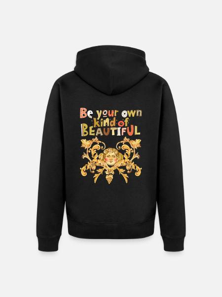 Schöner Spruch, Putto, Engelchen, Engel-Aquarell - Unisex Premium Bio Zip Hoodie - Schwarz