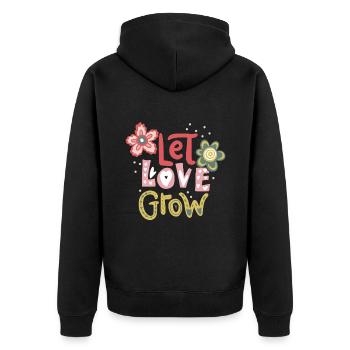 Saint-Valentin, motivation inspiration, amour dire - Veste à capuche bio Premium Unisexe - noir - Dos - Nico (187cm)