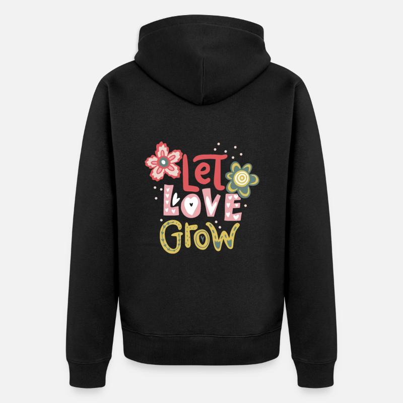 Saint-Valentin, motivation inspiration, amour dire - Veste à capuche bio Premium Unisexe - noir