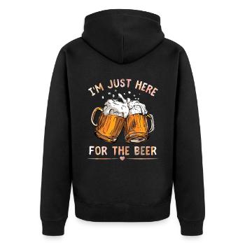 Beer drinker funny saying, beer glasses - Unisex Premium Organic Zip Hoodie - black - Back - Nico (187cm)