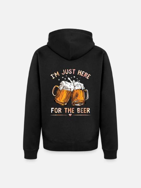 Biertrinker lustiger Spruch, Biergläser - Unisex Premium Bio Zip Hoodie - Schwarz