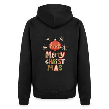 Christmas Merry-Christmas Christmas bauble saying - Unisex Premium Organic Zip Hoodie - black - Back - Nico (187cm)