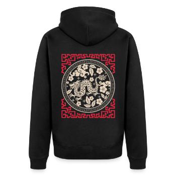 Chinese Horoscope China Year of the Dragon - Unisex Premium Organic Zip Hoodie - black - Back - Nico (187cm)