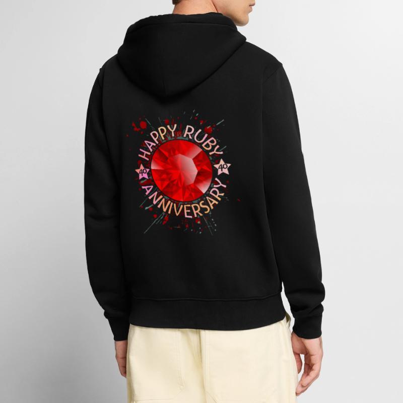Ruby wedding, wedding anniversary 40 years Unisex Premium Organic Zip Hoodie
