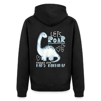 Dinosaur Daddy-Dad, Happy Birthday - Unisex Premium Organic Zip Hoodie - black - Back - Nico (187cm)