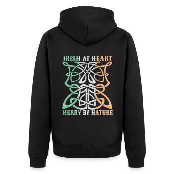 Irlande irlandaise ornement celtique drôle de dicton - Veste à capuche bio Premium Unisexe - noir - Dos - Nico (187cm)