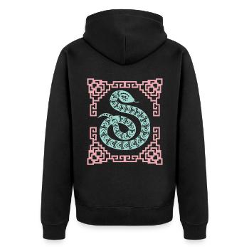 Année du Serpent, horoscope chinois Chine - Veste à capuche bio Premium Unisexe - noir - Dos - Nico (187cm)