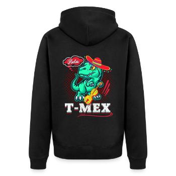 Dinosaure mexicain, Dia-de-los-Muertos, jeu de mots - Veste à capuche bio Premium Unisexe - noir - Dos - Nico (187cm)