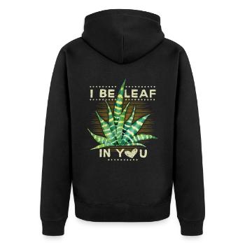 Sansevieria bow plante d’intérieur de chanvre disant - Veste à capuche bio Premium Unisexe - noir - Dos - Nico (187cm)