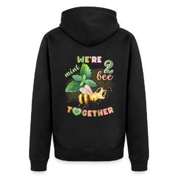 Valentinstag, Biene Honigbiene lustiger Spruch Pun - Unisex Premium Bio Zip Hoodie - Schwarz - Hinten - Nico (187cm)
