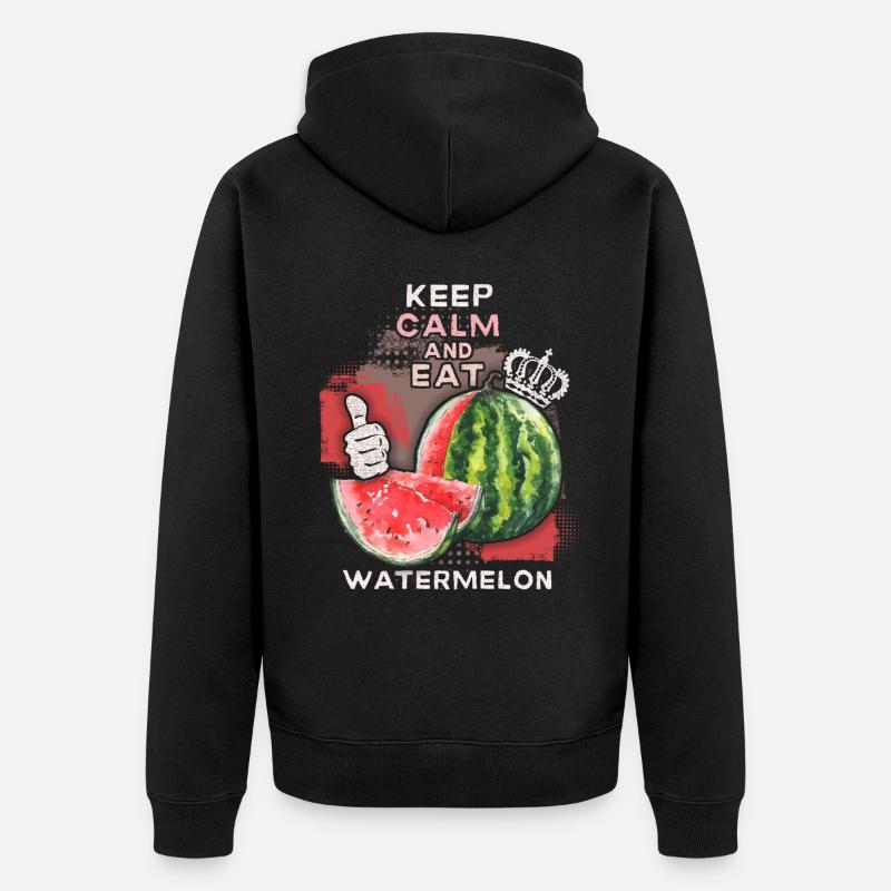 Pastèque drôle de dicton Eat-Watermelon - Veste à capuche bio Premium Unisexe - noir