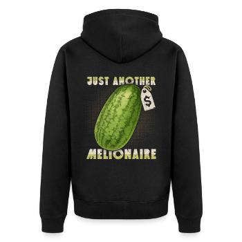 Pastèque drôle en disant Pun, Melionaire - Veste à capuche bio Premium Unisexe - noir - Dos - Nico (187cm)