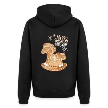Gingerbread Cheval gingerbread-cheval Noël - Veste à capuche bio Premium Unisexe - noir - Dos - Nico (187cm)