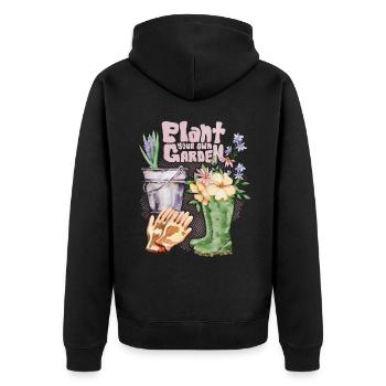 Gärtner, Garten, Gartenarbeit Spruch - Unisex Premium Bio Zip Hoodie - Schwarz - Hinten - Nico (187cm)