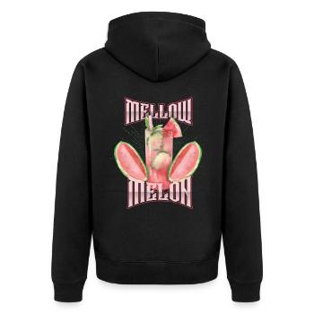 Melon, pastèque, cocktail de melon, Dire - Veste à capuche bio Premium Unisexe - noir - Dos - Nico (187cm)