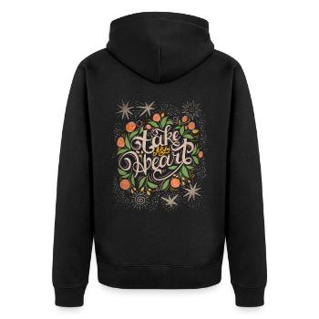 Saying Valentine's Day, Wedding, Wedding Typography - Unisex Premium Organic Zip Hoodie - black - Back - Nico (187cm)