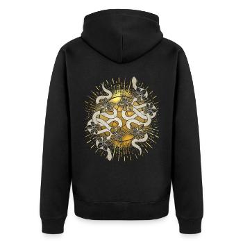 Snake, Celestial Snakes, Tarot Snakes - Unisex Premium Organic Zip Hoodie - black - Back - Nico (187cm)