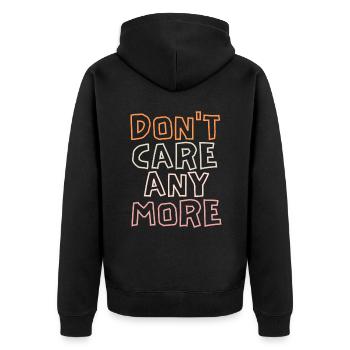 Sarkasmus Spruch, Frust, Introvertiert Desillusion - Unisex Premium Bio Zip Hoodie - Schwarz - Hinten - Nico (187cm)