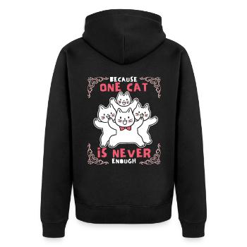 Chat, drôle de dicton, beaucoup de chats, maman chat - Veste à capuche bio Premium Unisexe - noir - Dos - Nico (187cm)