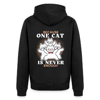 Chat, drôle de dicton, beaucoup de chats, papa chat - Veste à capuche bio Premium Unisexe - noir - Dos - Nico (187cm)