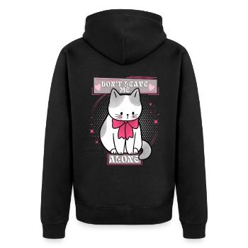 Drôle de chat dit ne me quitte pas, disant - Veste à capuche bio Premium Unisexe - noir - Dos - Nico (187cm)