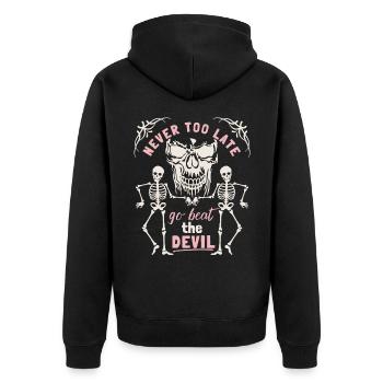 Crâne, Mort, Crâne de Squelette Dire Motivation - Veste à capuche bio Premium Unisexe - noir - Dos - Nico (187cm)