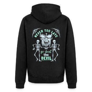 Crâne, Mort, Crâne de Squelette Dire Motivation - Veste à capuche bio Premium Unisexe - noir - Dos - Nico (187cm)