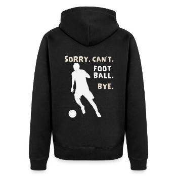 Fußball, Fußballspieler, keine Zeit, Spruch - Unisex Premium Bio Zip Hoodie - Schwarz - Hinten - Nico (187cm)