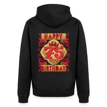 75. Geburtstag 75 Jahre alt Spruch, Vintage-Design - Unisex Premium Bio Zip Hoodie - Schwarz - Hinten - Nico (187cm)
