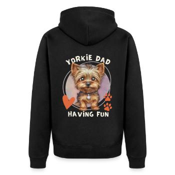 Yorkshire Terrier, Yorkie, Yorkie-papa Dire - Veste à capuche bio Premium Unisexe - noir - Dos - Nico (187cm)