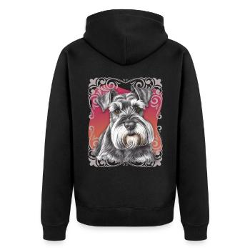 Schnauzer, Schnauzer-Dad, Schnauzer-Mom, Terrier - Unisex Premium Bio Zip Hoodie - Schwarz - Hinten - Nico (187cm)