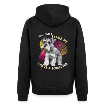 Schnauzer, Schnauzer-Terrier, lustiger Spruch - Unisex Premium Bio Zip Hoodie - Schwarz - Hinten - Nico (187cm)