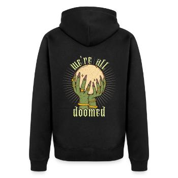 Kristallkugel Wahrsagung Hellseher lustiger Spruch - Unisex Premium Bio Zip Hoodie - Schwarz - Hinten - Nico (187cm)
