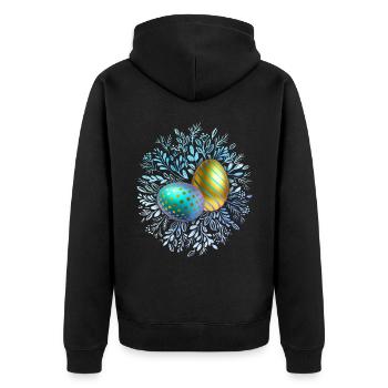 Happy Easter, Easter Eggs, 3D Design Egg - Unisex Premium Organic Zip Hoodie - black - Back - Nico (187cm)