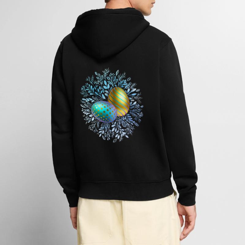 Happy Easter, Easter Eggs, 3D Design Egg Unisex Premium Organic Zip Hoodie