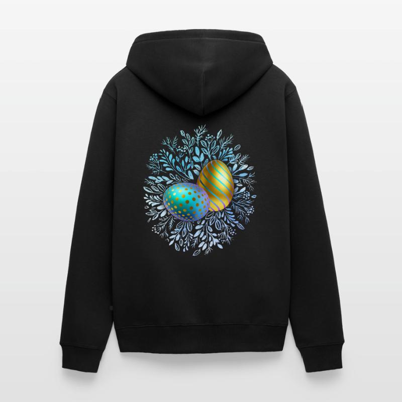 Happy Easter, Easter Eggs, 3D Design Egg Unisex Premium Organic Zip Hoodie