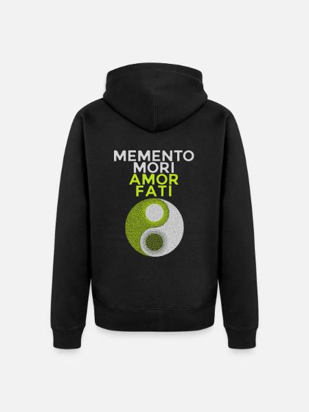 Memento-Mori Latin saying, motivation - Unisex Premium Organic Zip Hoodie - black
