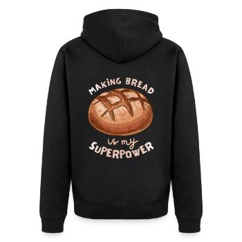 Baking bread, saying, baker, baker - Unisex Premium Organic Zip Hoodie - black - Back - Nico (187cm)