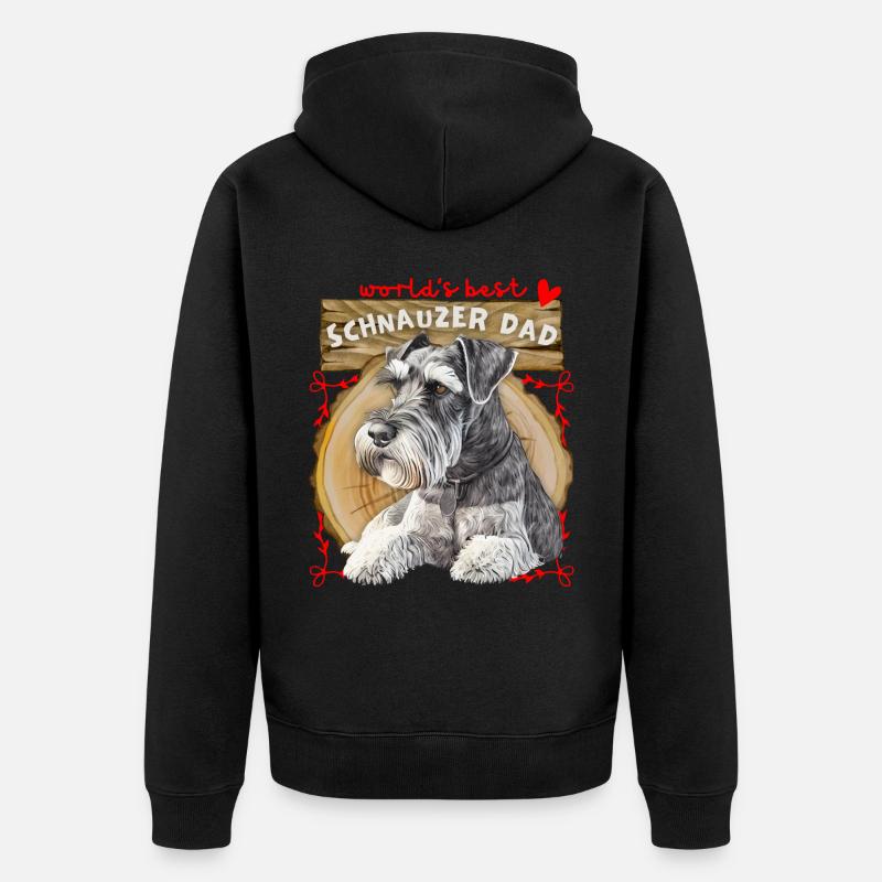 Schnauzer, Best-Schnauzer-Dad, Schnauzer-Papa - Veste à capuche bio Premium Unisexe - noir