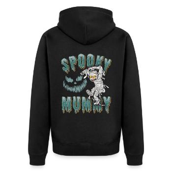 Comic Mummy, Funny Saying, Halloween Motif - Unisex Premium Organic Zip Hoodie - black - Back - Nico (187cm)