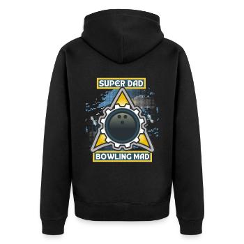 Bowling Dad, drôle de dicton, Bowling papa - Veste à capuche bio Premium Unisexe - noir - Dos - Nico (187cm)