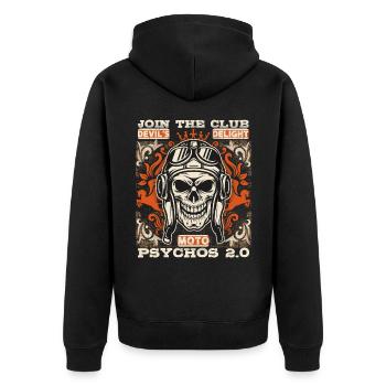 Laughing Skull Moto Motard Drôle de dicton - Veste à capuche bio Premium Unisexe - noir - Dos - Nico (187cm)
