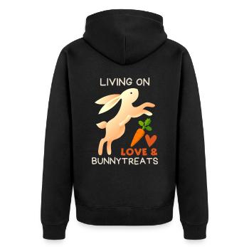 Lapin, lapin disant amour-amour Saint-Valentin - Veste à capuche bio Premium Unisexe - noir - Dos - Nico (187cm)